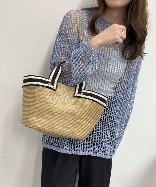 fredy emue（フレディエミュ）の「テープハンドルPPブレードバッグ（トートバッグ・レディース・ベージュ/ブラック・FREE）」の3枚目の写真