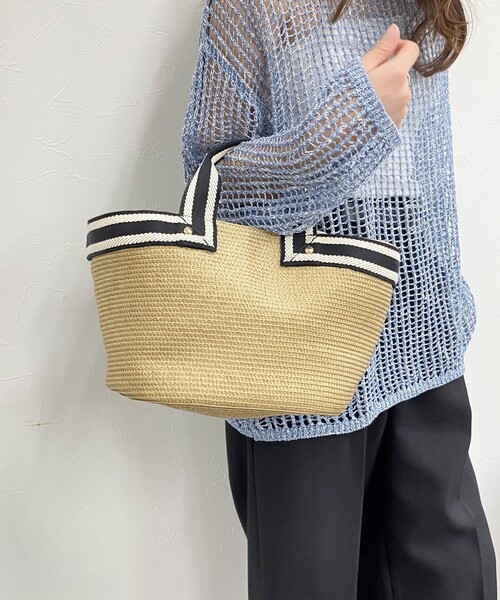 fredy emue（フレディエミュ）の「テープハンドルPPブレードバッグ（トートバッグ・レディース・ベージュ/ブラック・FREE）」の4枚目の写真