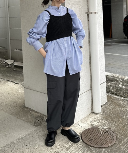 LEPSIM（レプシィム）の「コットンナイロンミリタリーカーゴパンツ　107975（カーゴパンツ・レディース・カーキ/アイボリー/チャコールグレー・FREE）」の6枚目の写真