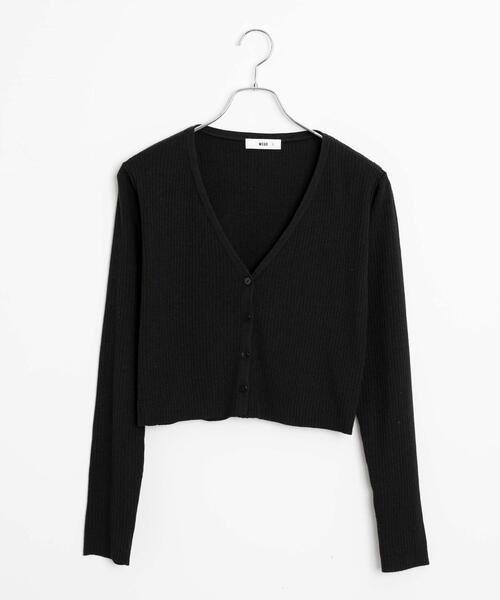 WEGO（ウィゴー）の「WEGO/カラーリブショートカーデ（カーディガン/ボレロ・レディース・ブラック/オフホワイト/ブルー/レッド/グリーン・FREE）」の9枚目の写真