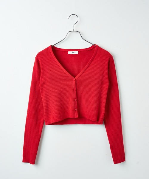 WEGO（ウィゴー）の「WEGO/カラーリブショートカーデ（カーディガン/ボレロ・レディース・ブラック/オフホワイト/ブルー/レッド/グリーン・FREE）」の17枚目の写真
