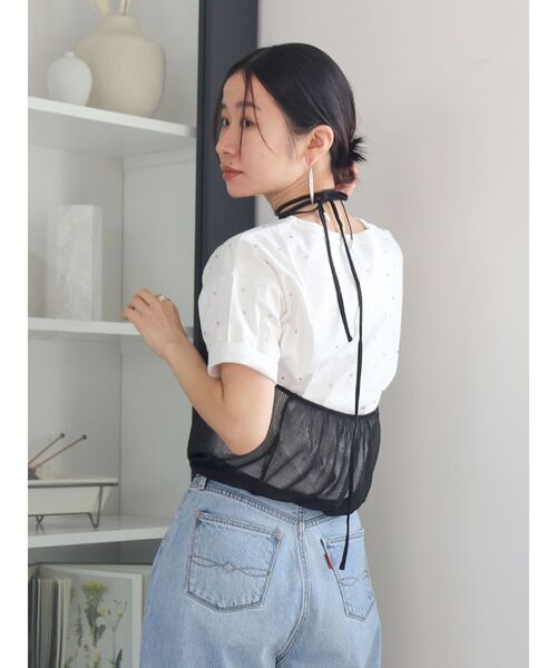 Ungrid（アングリッド）の「ビジューショートTee（Tシャツ/カットソー・レディース・ブラック/オフホワイト・FREE）」の19枚目の写真