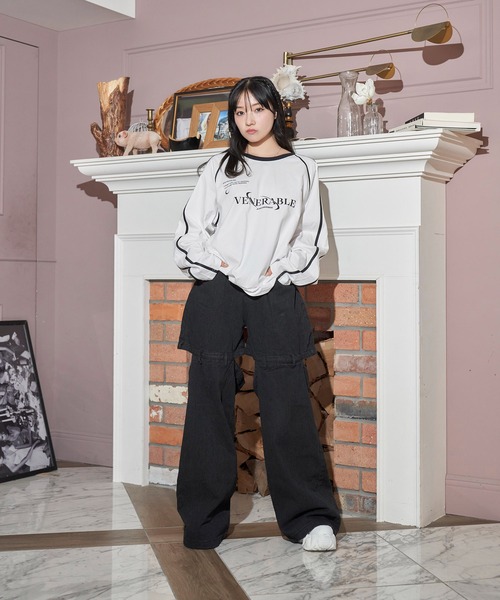 ANDGEEBEE（アンジービー）の「UNISEX ユニフォームロゴロンT（Tシャツ/カットソー・レディース・チャコールグレー/ホワイト・FREE）」の15枚目の写真