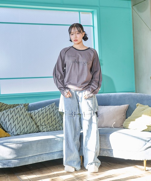 ANDGEEBEE（アンジービー）の「UNISEX ユニフォームロゴロンT（Tシャツ/カットソー・レディース・チャコールグレー/ホワイト・FREE）」の11枚目の写真