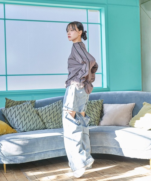 ANDGEEBEE（アンジービー）の「UNISEX ユニフォームロゴロンT（Tシャツ/カットソー・レディース・チャコールグレー/ホワイト・FREE）」の12枚目の写真