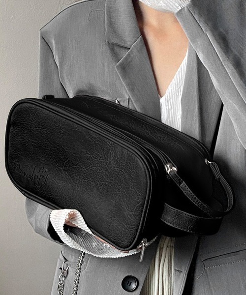 Miniministore（ミニミニストア）の「大容量トラベルコスメポーチ 持ち運び収納（ポーチ・レディース・ピンク/モカ/オフホワイト/ブラック/ハウンドトゥース・FREE）」の12枚目の写真