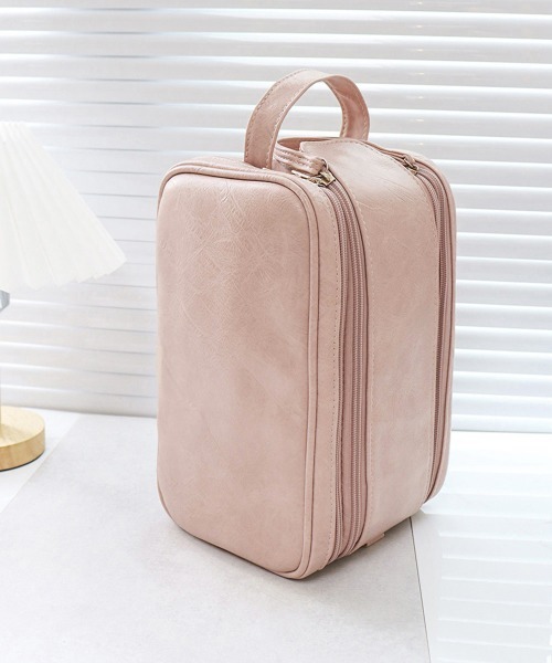 Miniministore（ミニミニストア）の「大容量トラベルコスメポーチ 持ち運び収納（ポーチ・レディース・ピンク/モカ/オフホワイト/ブラック/ハウンドトゥース・FREE）」の19枚目の写真