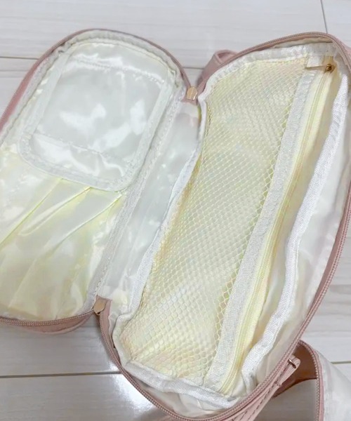 Miniministore（ミニミニストア）の「大容量トラベルコスメポーチ 持ち運び収納（ポーチ・レディース・ピンク/モカ/オフホワイト/ブラック/ハウンドトゥース・FREE）」の10枚目の写真