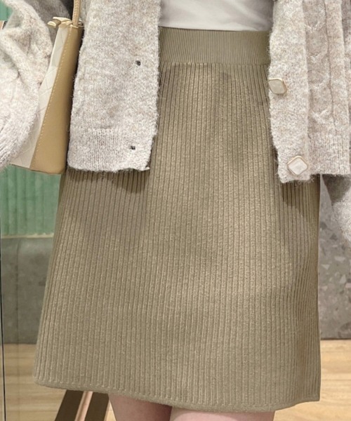 Miniministore（ミニミニストア）の「リブニットスカート タイト ミニスカート（スカート・レディース・ブラウン/ブラック/ベージュ/グレー・FREE）」の2枚目の写真