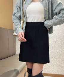 リブ」に該当するスカート（ブラック/黒色系・タイト