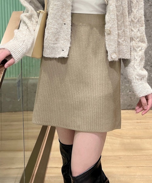 Miniministore（ミニミニストア）の「リブニットスカート タイト ミニスカート（スカート・レディース・ブラウン/ブラック/ベージュ/グレー・FREE）」の20枚目の写真
