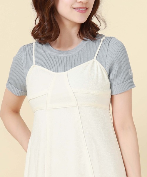 archives（アルシーヴ）の「二重臼コンパクトリブニット（ニット/セーター・レディース・オレンジ/グリーン/オフホワイト/ブルー・MEDIUM）」の4枚目の写真