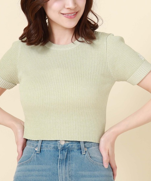 archives（アルシーヴ）の「二重臼コンパクトリブニット（ニット/セーター・レディース・オレンジ/グリーン/オフホワイト/ブルー・MEDIUM）」の3枚目の写真