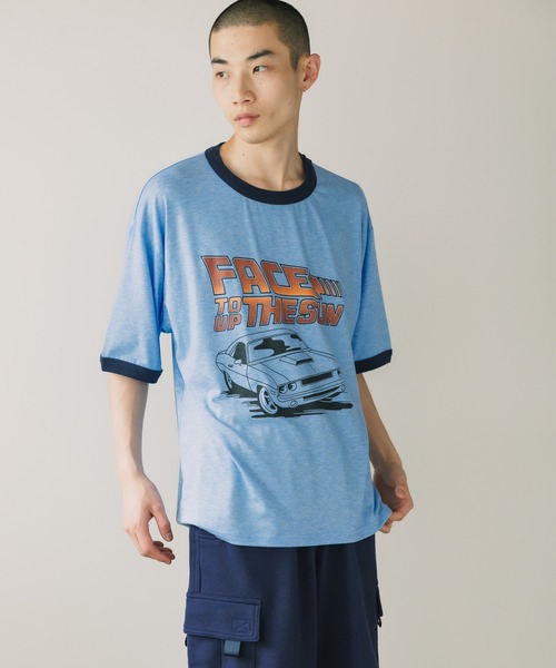△TC杢天竺ﾘﾝｶﾞｰTEE（CAR) 半袖Tシャツ（Tシャツ/カットソー