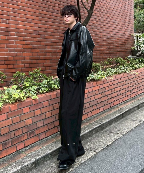 Chikashitsu +】snap button buggy sweat pants