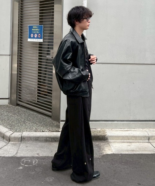 Chikashitsu +】snap button buggy sweat pants / 【チカシツプラス