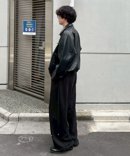 Chikashitsu +】snap button buggy sweat pants / 【チカシツプラス