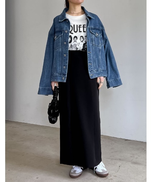 Re:EDIT(リエディ)の「QUEENオーバーサイズピグメントバンドロック半袖Tシャツ(Tシャツ/カットソー・レディース・チャコールグレー/ホワイト・MEDIUM/LARGE)」の18枚目の写真