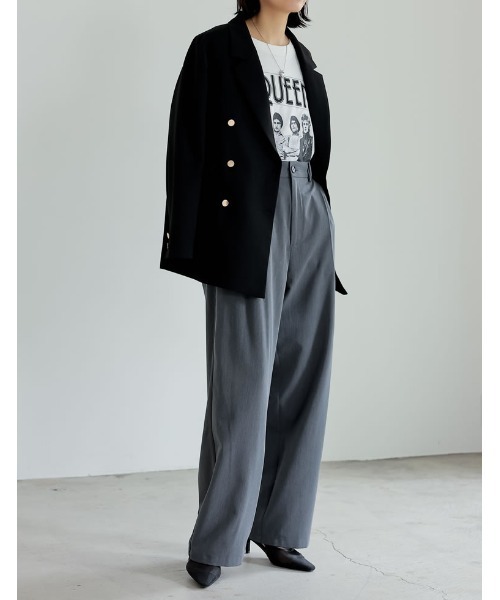 Re:EDIT(リエディ)の「QUEENオーバーサイズピグメントバンドロック半袖Tシャツ(Tシャツ/カットソー・レディース・チャコールグレー/ホワイト・MEDIUM/LARGE)」の21枚目の写真