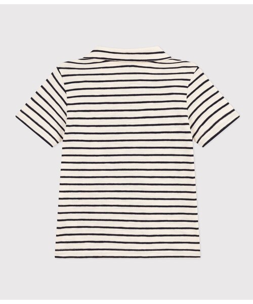 PETIT BATEAU（プチバトー）の「半袖ポロシャツ（ポロシャツ・キッズ・ホワイト×ネイビー・6YEAR/8YEAR/10YEAR/12YEAR）」の2枚目の写真