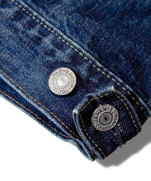 EDWIN（エドウィン）の「EDWIN 505 50DENIM JACKET（デニムジャケット・メンズ・ダークインディゴブルー・XL/L/M）」の20枚目の写真
