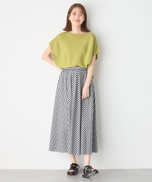 ANY（エニィ）の「【ウエストゴム】シャンブレーライクフレアスカート（スカート・レディース・ダークグリーン系/ブラック系5/グレー系/ライラック系・1/2/3）」の10枚目の写真