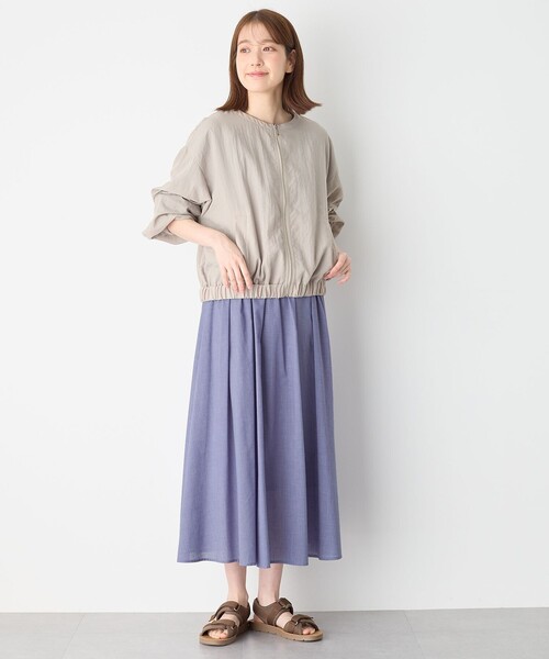 ANY（エニィ）の「【ウエストゴム】シャンブレーライクフレアスカート（スカート・レディース・ダークグリーン系/ブラック系5/グレー系/ライラック系・1/2/3）」の20枚目の写真