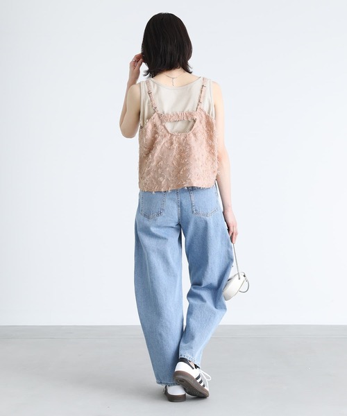 n'OrLABEL（ノアールレーベル）の「【廃盤】『ジャカードキャミソール』（キャミソール・レディース・ブラック/ピンクベージュ・2/1）」の9枚目の写真