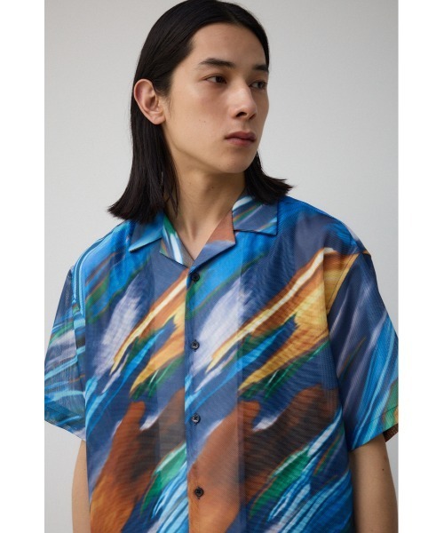 AZUL by moussy(アズールバイマウジー)の「アブストラクトシアーシャツ(シャツ/ブラウス・メンズ・グリーン系その他/ブルー系その他/ホワイト系その他/ブラック系その他・FREE)」の11枚目の写真
