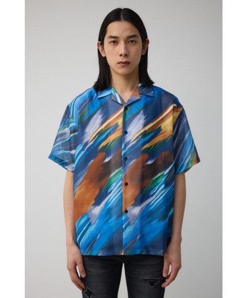AZUL by moussy(アズールバイマウジー)の「アブストラクトシアーシャツ(シャツ/ブラウス・メンズ・グリーン系その他/ブルー系その他/ホワイト系その他/ブラック系その他・FREE)」の13枚目の写真