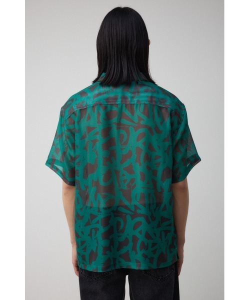 AZUL by moussy(アズールバイマウジー)の「アブストラクトシアーシャツ(シャツ/ブラウス・メンズ・グリーン系その他/ブルー系その他/ホワイト系その他/ブラック系その他・FREE)」の5枚目の写真