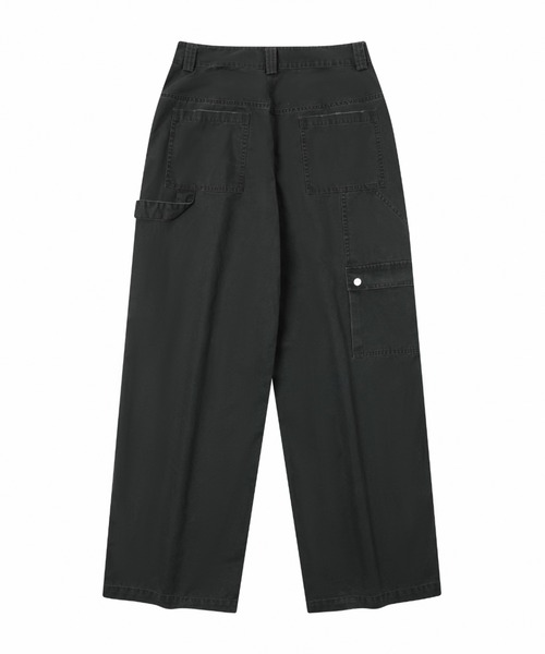 TGNS(ツーガンズ)の「ストリートファッション TGNS ツーガンズ Washed Logging Trousers ペインターパンツ カーゴデニムパンツ デニムパンツ ワークパンツ ジーンズ ジーパン ワイドデニムパンツ ワイドパンツ オーバーサイズ ストリートブランド Y2K(デニムパンツ・メンズ・チャコール/グレー・S/M)」の4枚目の写真
