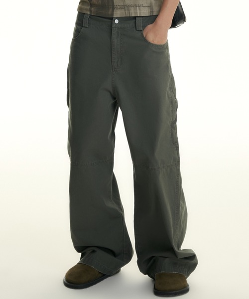 TGNS(ツーガンズ)の「ストリートファッション TGNS ツーガンズ Washed Logging Trousers ペインターパンツ カーゴデニムパンツ デニムパンツ ワークパンツ ジーンズ ジーパン ワイドデニムパンツ ワイドパンツ オーバーサイズ ストリートブランド Y2K(デニムパンツ・メンズ・チャコール/グレー・S/M)」の5枚目の写真