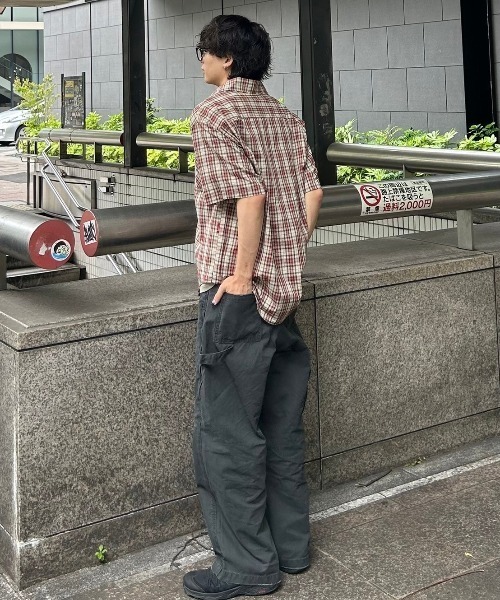 TGNS(ツーガンズ)の「ストリートファッション TGNS ツーガンズ Washed Logging Trousers ペインターパンツ カーゴデニムパンツ デニムパンツ ワークパンツ ジーンズ ジーパン ワイドデニムパンツ ワイドパンツ オーバーサイズ ストリートブランド Y2K(デニムパンツ・メンズ・チャコール/グレー・S/M)」の13枚目の写真