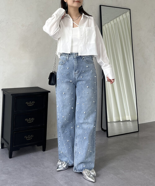 prose verse(プロズヴェール)の「刺繍ミニロゴショート丈シャツ(シャツ/ブラウス・レディース・イエロー/サックスブルー/オフホワイト・MEDIUM)」の8枚目の写真