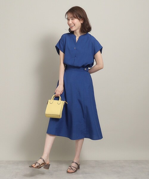 ITS'DEMO（イッツデモ）の「◆【UV／洗える／吸水速乾／イージーアイロン／ウエストゴム】麻調合繊スカート（スカート・レディース・ブルー/ベージュ/パープル/ネイビー・00）」の22枚目の写真