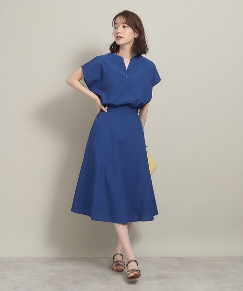 ITS'DEMO（イッツデモ）の「◆【UV／洗える／吸水速乾／イージーアイロン／ウエストゴム】麻調合繊スカート（スカート・レディース・ブルー/ベージュ/パープル/ネイビー・00）」の21枚目の写真