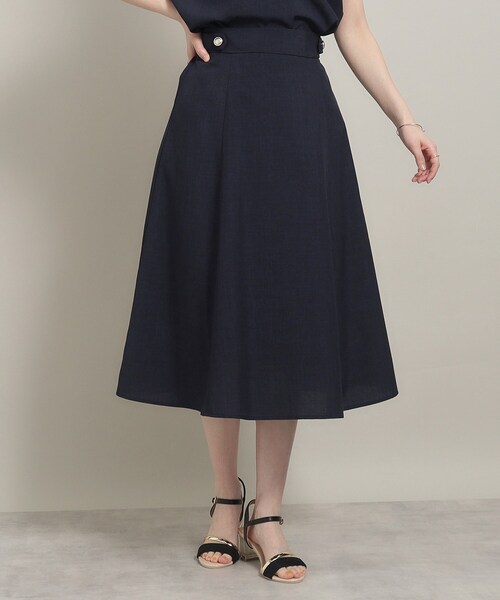 ITS'DEMO（イッツデモ）の「◆【UV／洗える／吸水速乾／イージーアイロン／ウエストゴム】麻調合繊スカート（スカート・レディース・ブルー/ベージュ/パープル/ネイビー・00）」の19枚目の写真