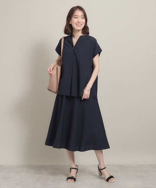 ITS'DEMO（イッツデモ）の「◆【UV／洗える／吸水速乾／イージーアイロン／ウエストゴム】麻調合繊スカート（スカート・レディース・ブルー/ベージュ/パープル/ネイビー・00）」の18枚目の写真