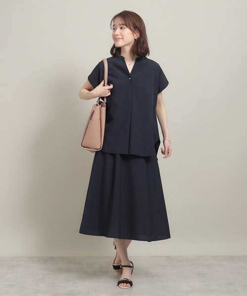 ITS'DEMO（イッツデモ）の「◆【UV／洗える／吸水速乾／イージーアイロン／ウエストゴム】麻調合繊スカート（スカート・レディース・ブルー/ベージュ/パープル/ネイビー・00）」の17枚目の写真