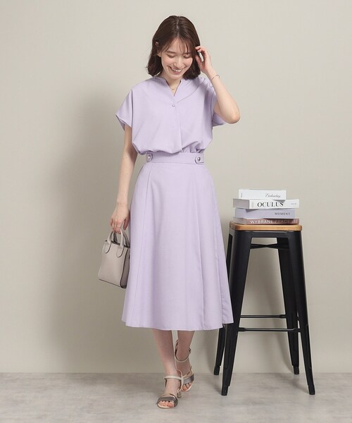 ITS'DEMO（イッツデモ）の「◆【UV／洗える／吸水速乾／イージーアイロン／ウエストゴム】麻調合繊スカート（スカート・レディース・ブルー/ベージュ/パープル/ネイビー・00）」の14枚目の写真