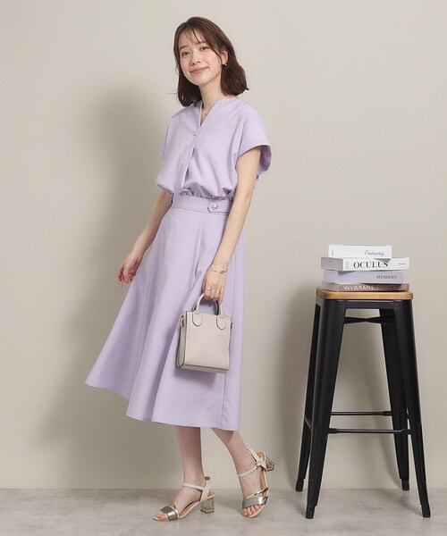 ITS'DEMO（イッツデモ）の「◆【UV／洗える／吸水速乾／イージーアイロン／ウエストゴム】麻調合繊スカート（スカート・レディース・ブルー/ベージュ/パープル/ネイビー・00）」の13枚目の写真