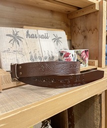 【日本製】スヌーピー 【SNOOPY】 Embossed Leather Belt(D-Surf柄)
