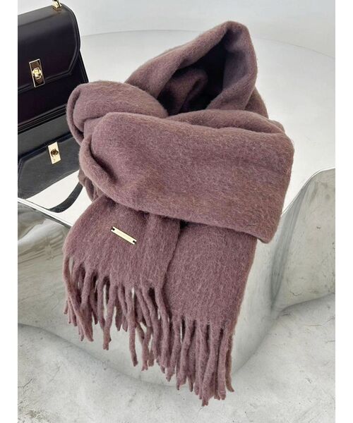 MERCURYDUO（マーキュリーデュオ）の「メタルプレートロングストール（ストール/ショール・レディース・ブラウン/レッド/アイボリー・FREE）」の4枚目の写真