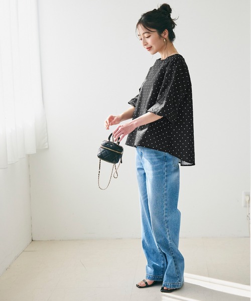 coca(coca)(コカ)の「パリフワバルーンスリーブドット柄ブラウス(シャツ/ブラウス・レディース・ブラック/ホワイト・L/M)」の10枚目の写真