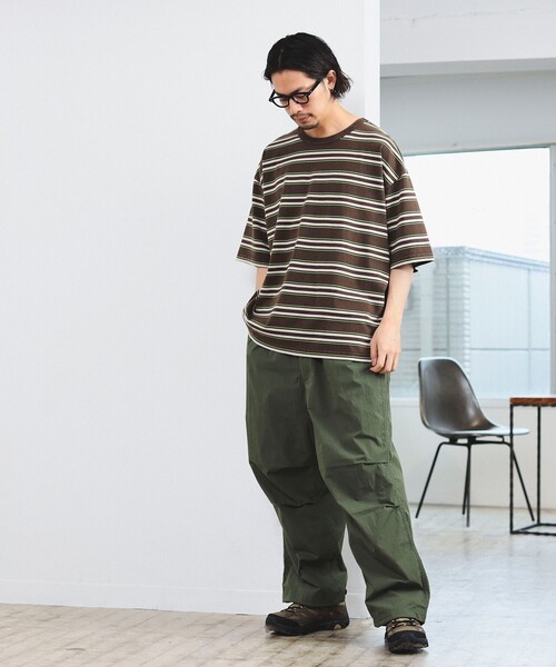 B:MING by BEAMS（ビーミングバイビームス）の「B:MING by BEAMS / フェード ボーダー ビッグシルエット Tシャツ（Tシャツ/カットソー・メンズ・ブラウン/ネイビー・LARGE/MEDIUM/SMALL/X-LARGE）」の8枚目の写真