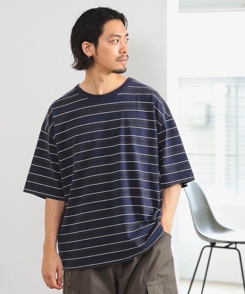 B:MING by BEAMS（ビーミングバイビームス）の「B:MING by BEAMS / フェード ボーダー ビッグシルエット Tシャツ（Tシャツ/カットソー・メンズ・ブラウン/ネイビー・LARGE/MEDIUM/SMALL/X-LARGE）」の14枚目の写真