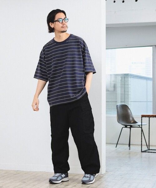 B:MING by BEAMS（ビーミングバイビームス）の「B:MING by BEAMS / フェード ボーダー ビッグシルエット Tシャツ（Tシャツ/カットソー・メンズ・ブラウン/ネイビー・LARGE/MEDIUM/SMALL/X-LARGE）」の15枚目の写真