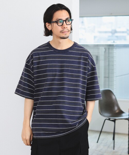 B:MING by BEAMS（ビーミングバイビームス）の「B:MING by BEAMS / フェード ボーダー ビッグシルエット Tシャツ（Tシャツ/カットソー・メンズ・ブラウン/ネイビー・LARGE/MEDIUM/SMALL/X-LARGE）」の17枚目の写真