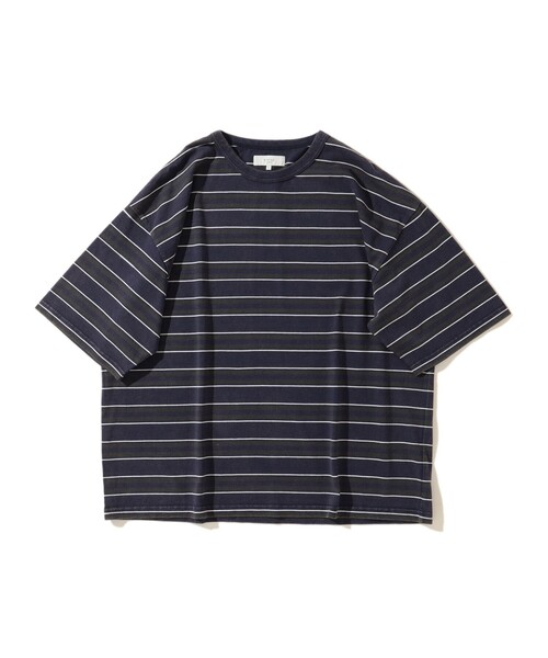 B:MING by BEAMS（ビーミングバイビームス）の「B:MING by BEAMS / フェード ボーダー ビッグシルエット Tシャツ（Tシャツ/カットソー・メンズ・ブラウン/ネイビー・LARGE/MEDIUM/SMALL/X-LARGE）」の22枚目の写真